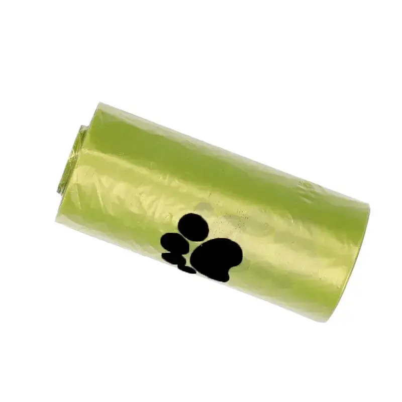 Thumbnail: Roll of green dog waste bags with a black paw print.