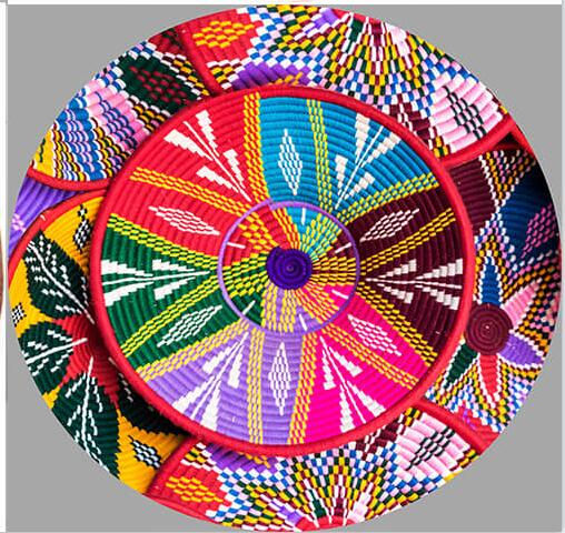 Thumbnail: Traditional Ethiopian floral pattern round backdrop cover