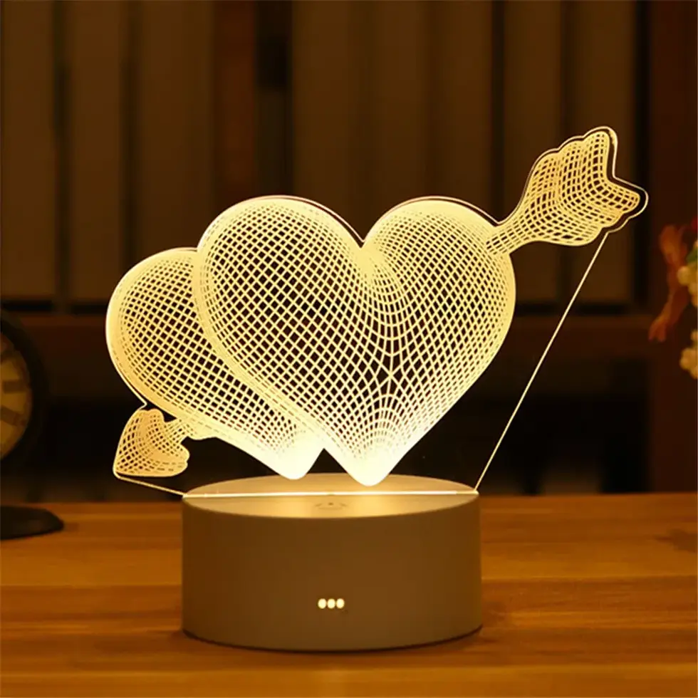 Thumbnail: 3D acrylic neon sign with two hearts and an arrow lamp