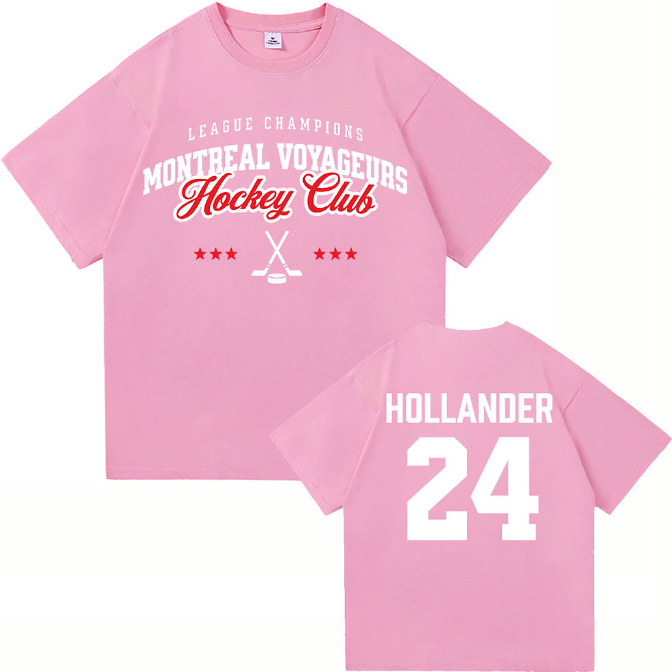 Thumbnail: Pink Montreal Voyageurs Hockey Club t-shirt with Hollander 24