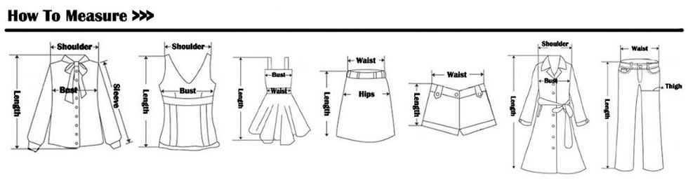 Thumbnail: Wedding dress measurement guide showing bust, waist, and length.