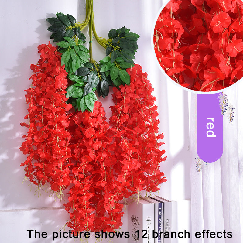Thumbnail: Red wisteria artificial flowers vine for wedding arch