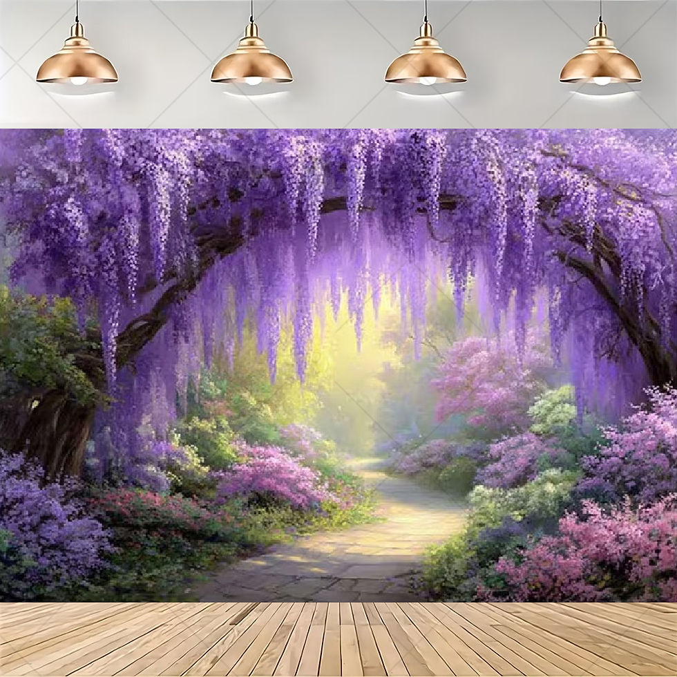 Thumbnail: Romantic wisteria flower garden arch banner background