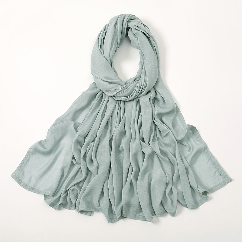 Thumbnail: Light green soft viscose hijab shawl for women