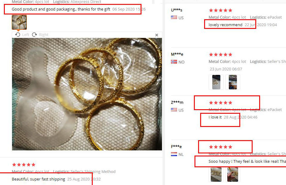 Thumbnail: Customer reviews of Dubai gold color bangles for women