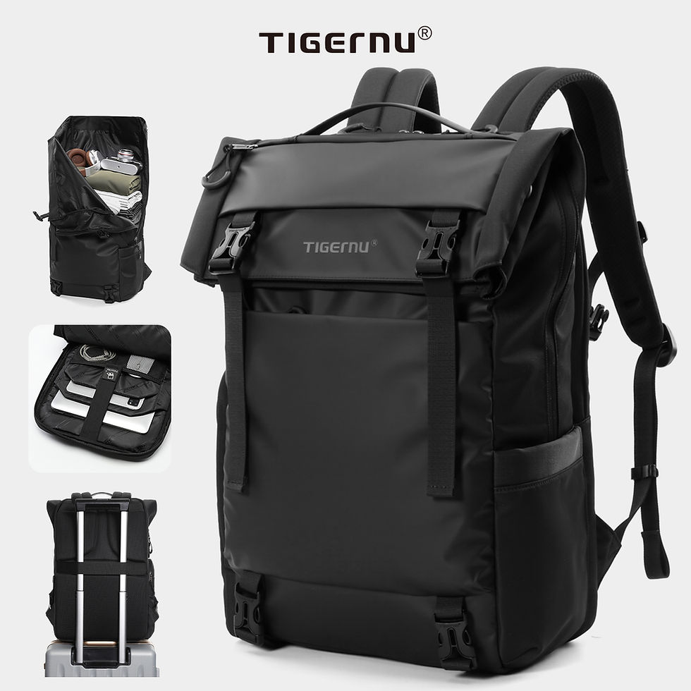 Thumbnail: Black Tigernu TPU waterproof expandable travel backpack