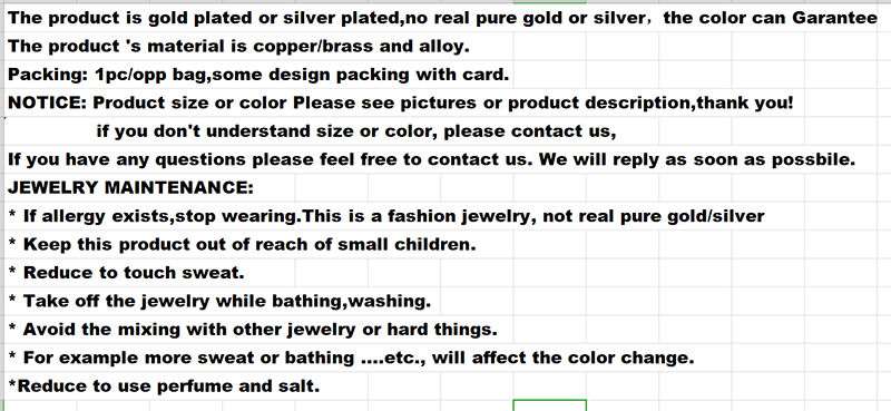 Thumbnail: Jewellery care instructions and material specifications