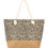 Thumbnail: Leopard print tote bag with cream rope handles and brown bottom for shopping