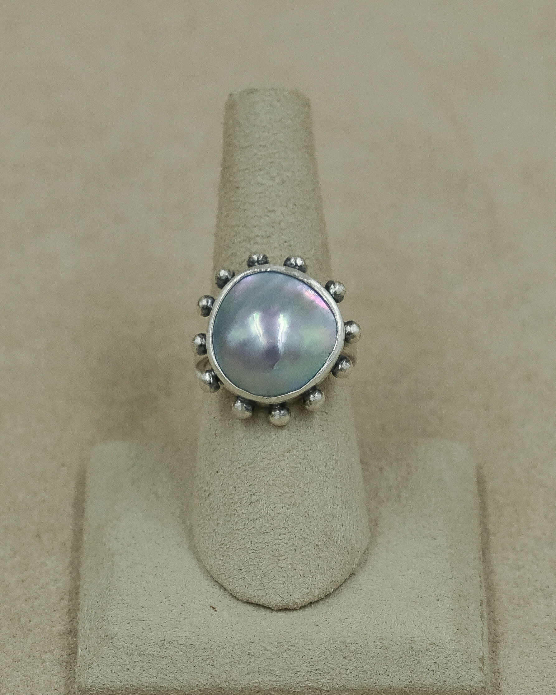Sterling Silver Cortez Pearl 7x Ring by Michele McMillan