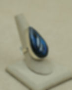 Thumbnail: Sterling Silver Medium Teardrop Labradorite Ring by Sanchi and Filia