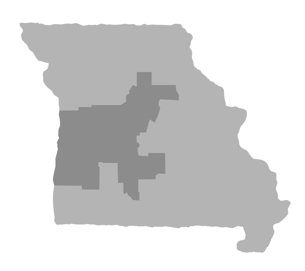 graphic showing the outline or the fourth district in the state of Missouri