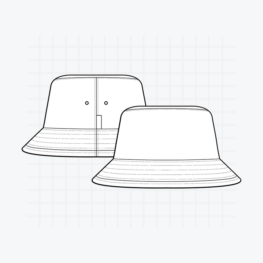 Premium bucket hat vector mockup template for showcasing custom designs with realistic details