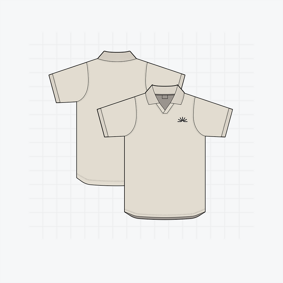Smart collared polo shirt old money style vector mockup cad drawing template