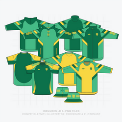 Vector mockup bundle featuring front and back technical flat drawings of a 24/25 Adidas-style jersey, Adidas Originals hoodie