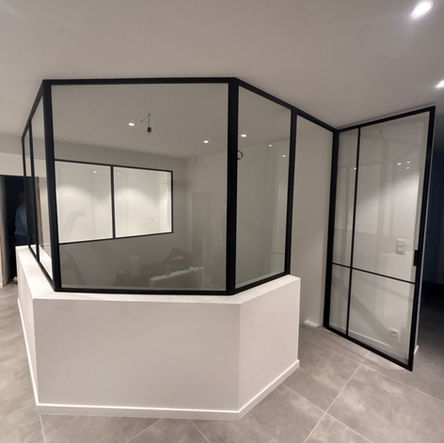 Verrière intérieure acier style industriel sur mesure Belgique