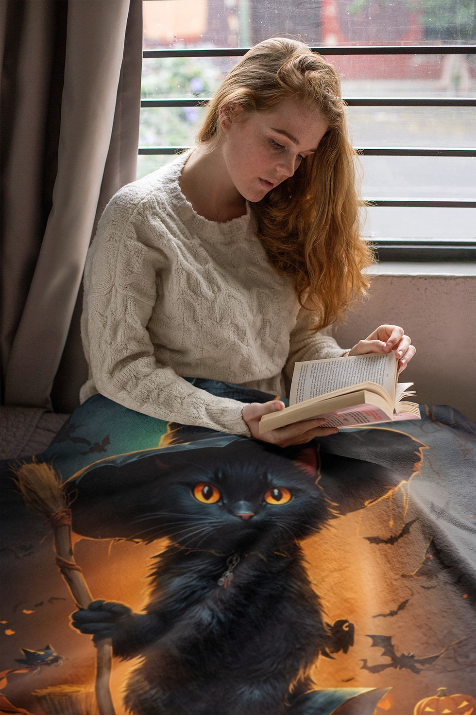 Miniatura: Jogo De Lençol Estampado - Gato Preto (Opção de todos tamanhos)