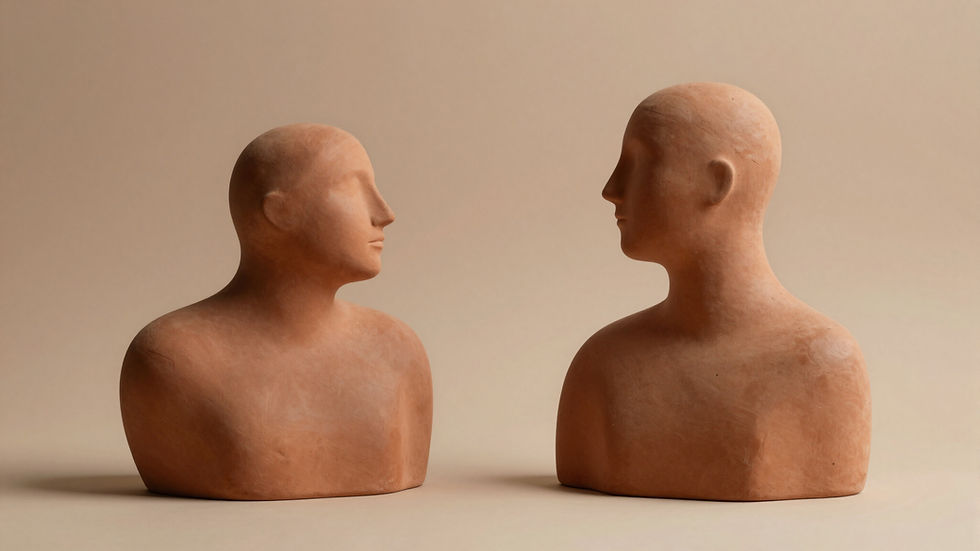 Two people reaching for one another, representing connection and relational support during fertility treatment.