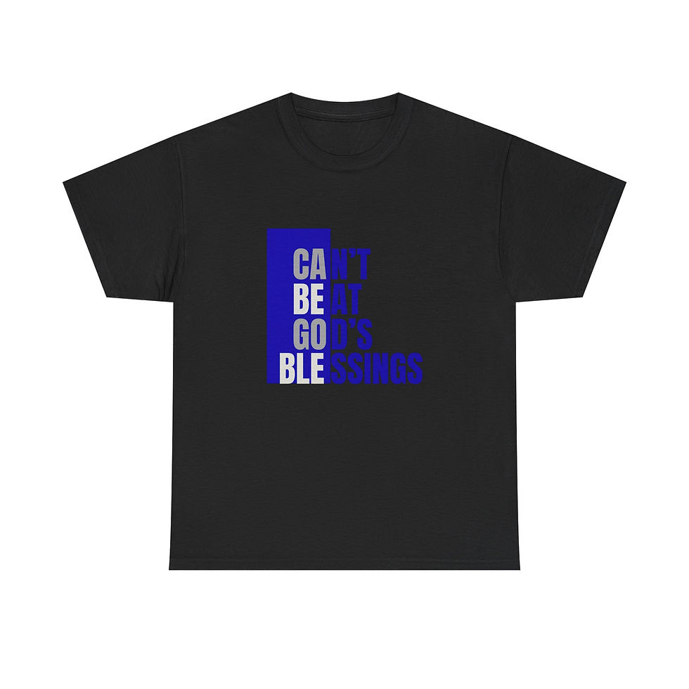 Thumbnail: God's Blessings Tee - "Can't Be At God's Blessings" Blue letters
