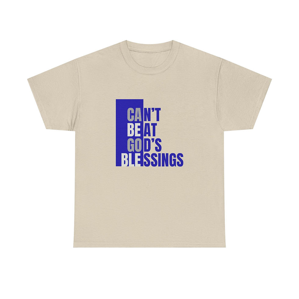 Thumbnail: God's Blessings Tee - "Can't Be At God's Blessings" Blue letters