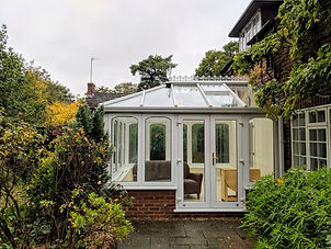 Conservatory clean being carried out in England.