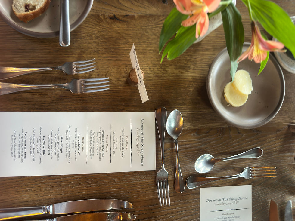 Beautiful and delicious meals are served every nigh at The Swag