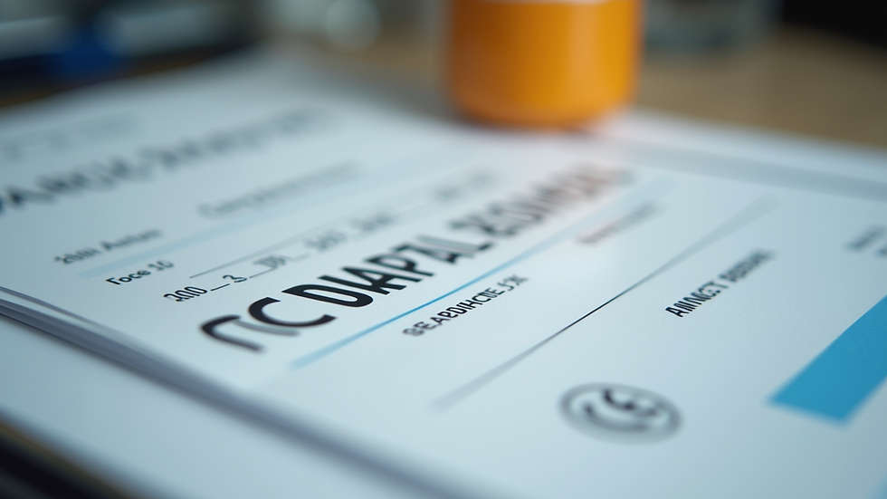 Close-up of compliance certificates and CE marking on product packaging