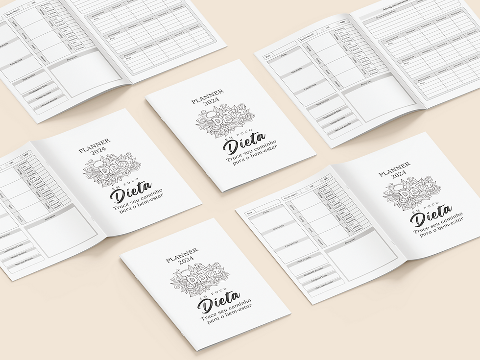 Miniatura: Planner Dieta em Foco Completo 120 pgs - Digital - PDF, PNG + Editável no Canva