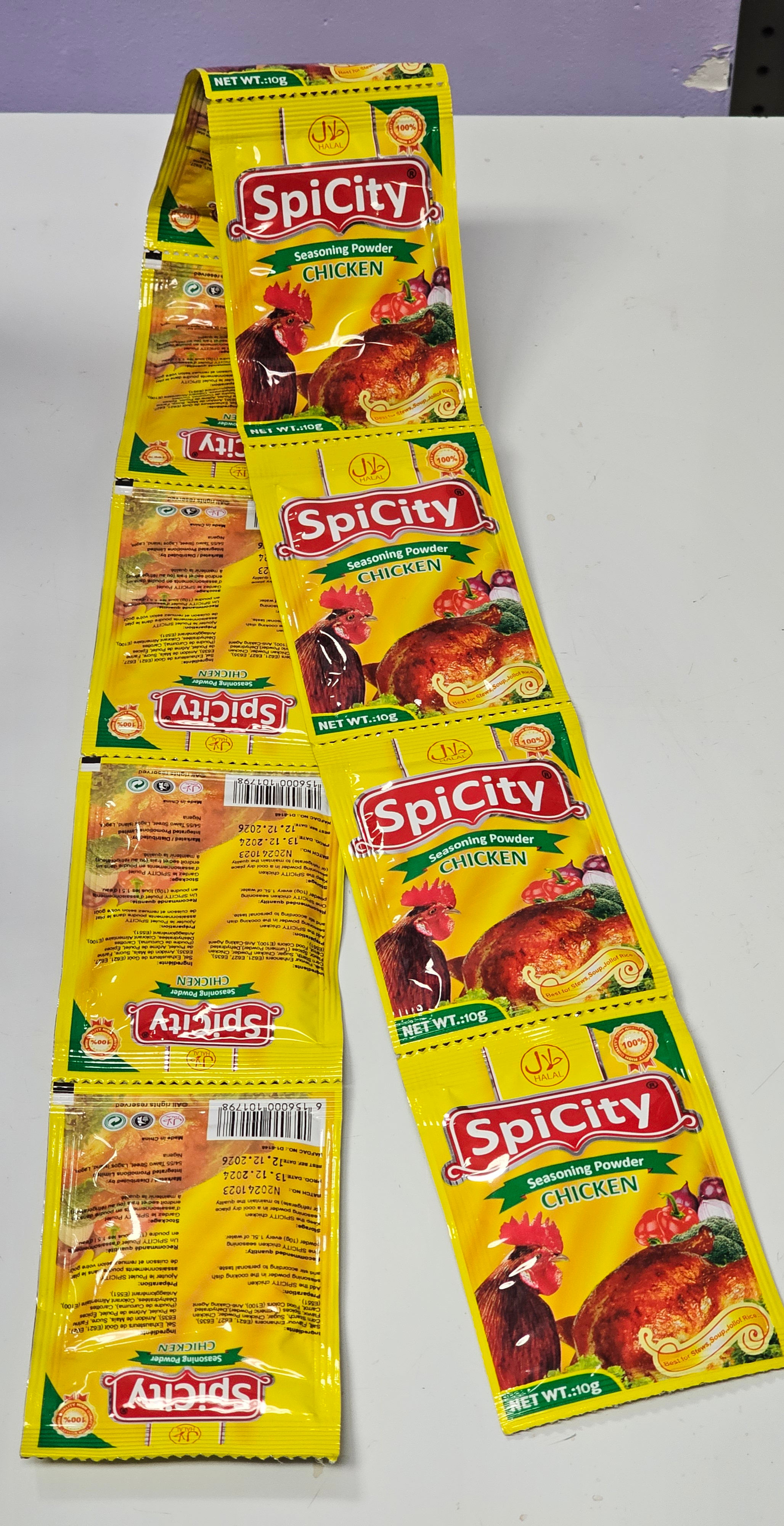 Roll of 10 Spicity 10g Chicken Seasoning Powder 