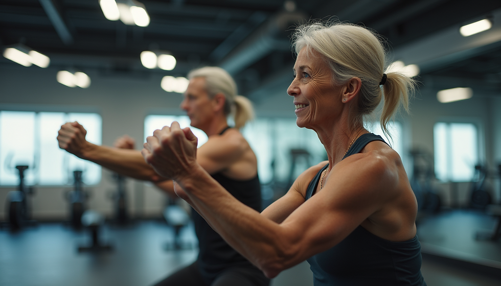 Eye-level view of a fitness trainer demonstrating a high-intensity workout.
