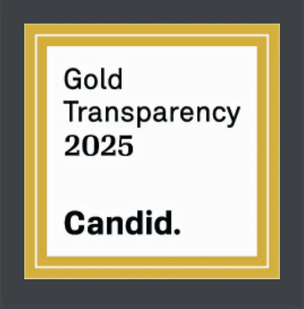 Gold Transparency 2025 award badge with black text on white background, framed by a gold border. Mood is professional and formal.