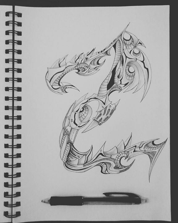 Tribal 'Z' alphabet design
