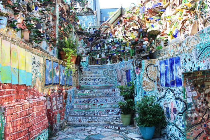 Walking through the Magic Gardens on Philly's South Street is like stepping inside a painting