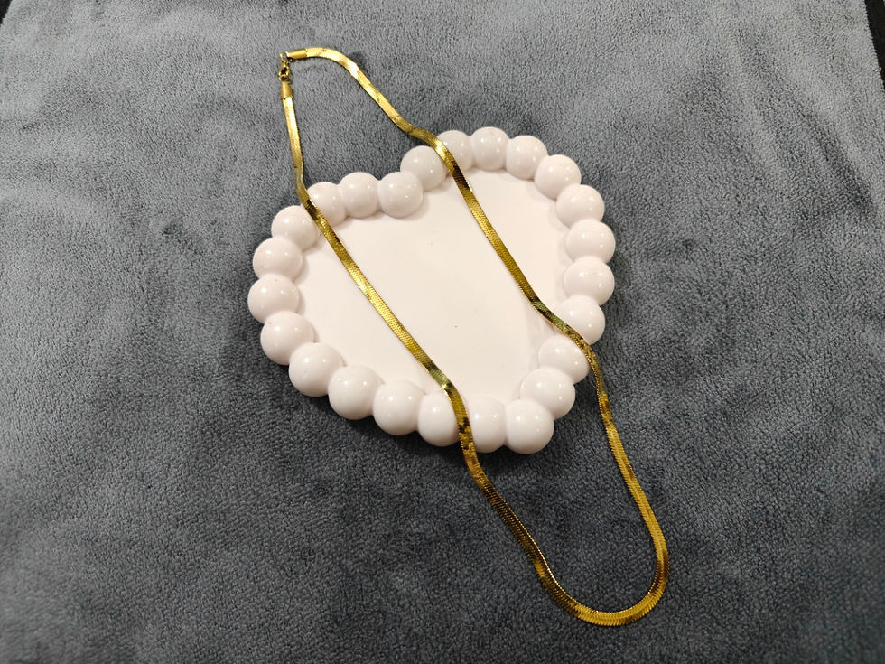 Thumbnail: IKARA™ Anti-Tarnish Gold Snake Chain – Sleek Flat Necklace