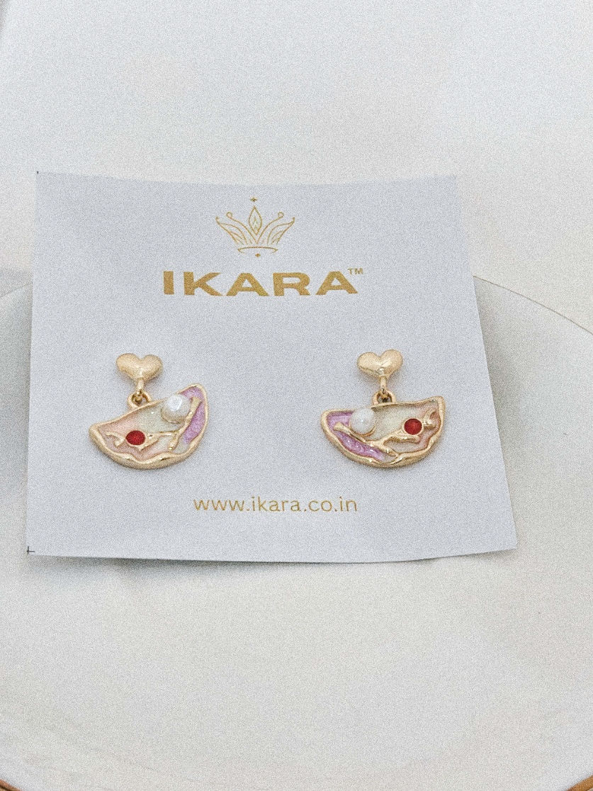 IKARA™ Anti-Tarnish Crescent Earrings – Pastel Purple Enamel