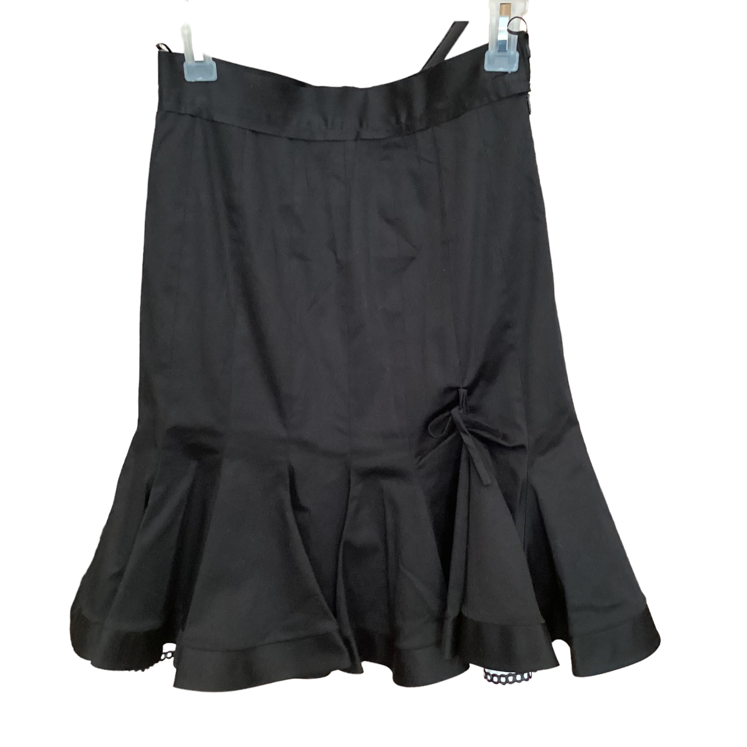 Designer Black Skirt with White & Black Trim Detailing SIZE: 8
