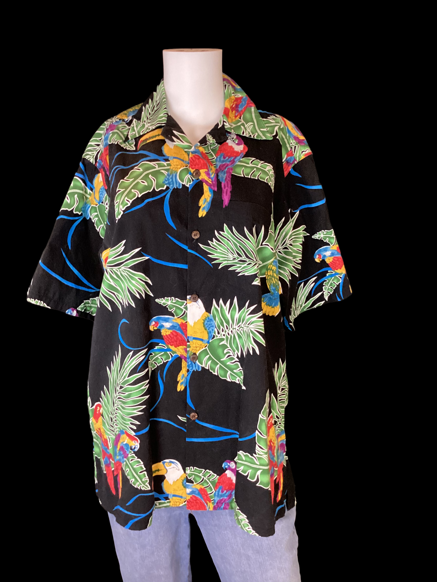 Retro ,Bold Tropical printed "Dad Shirt"
