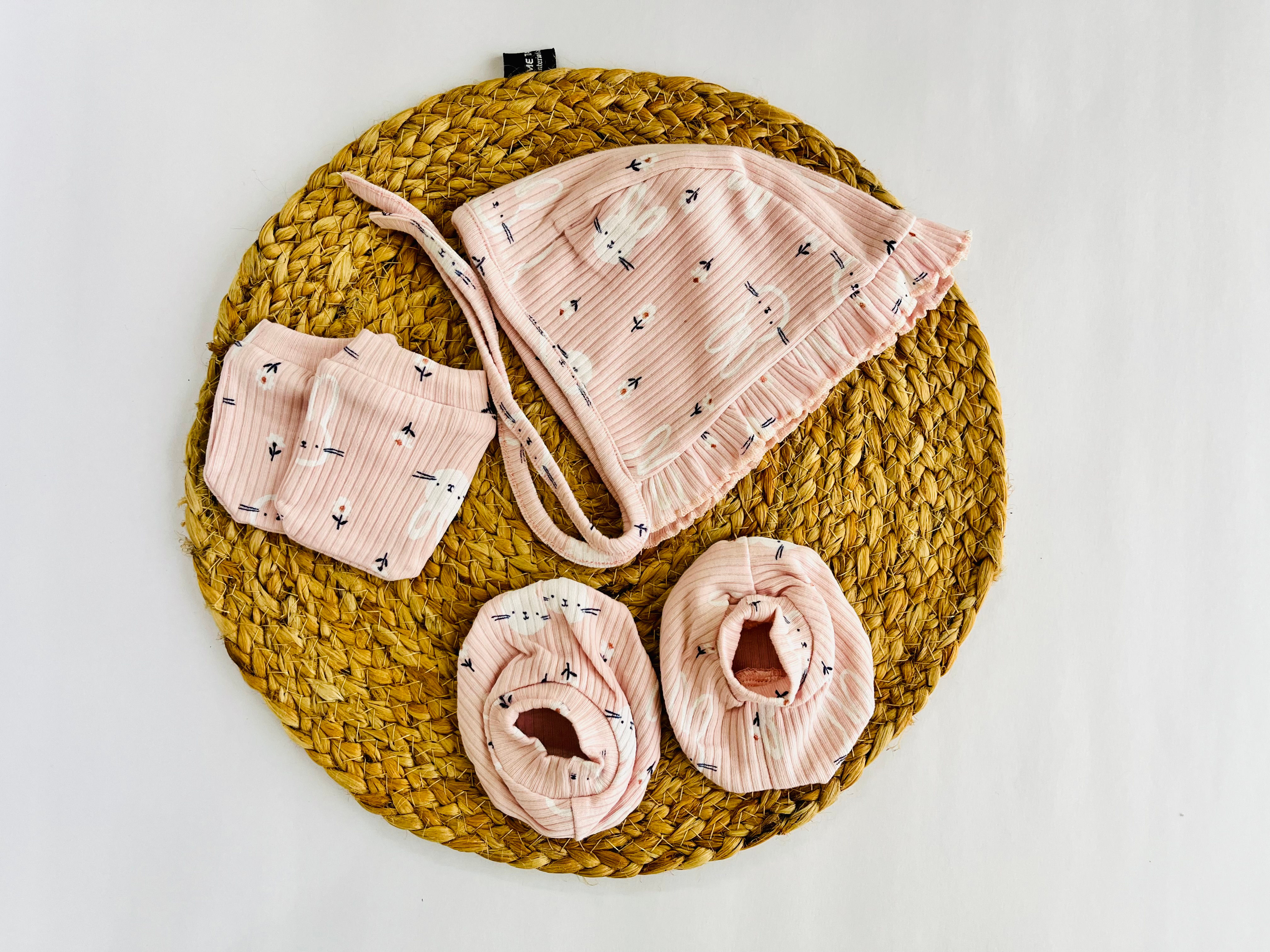 Bunny Cap Mittens and Booties