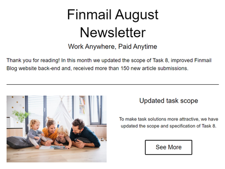 Finmail August Newsletter