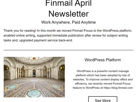 Finmail April Newsletter