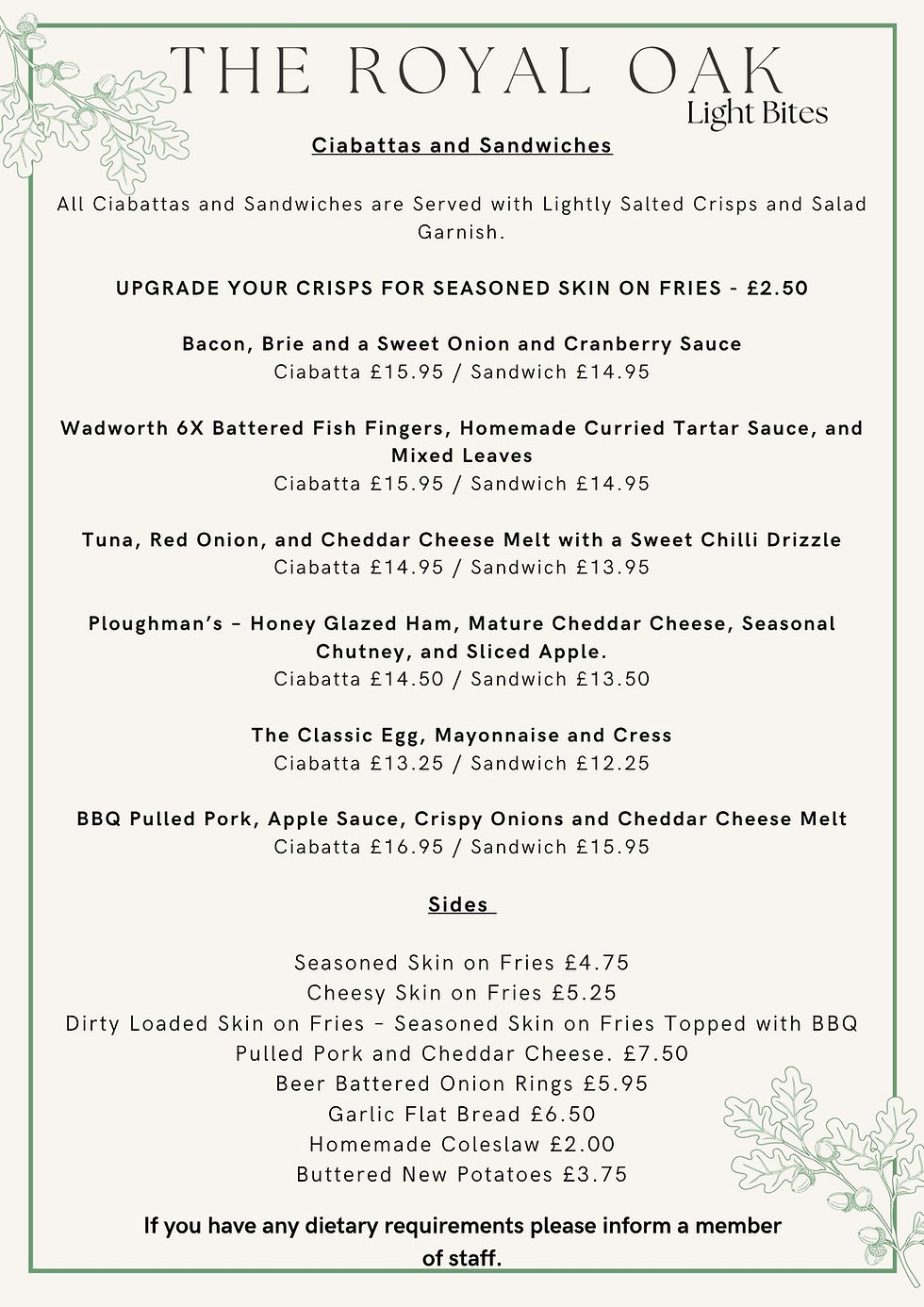 Menu Page 2  