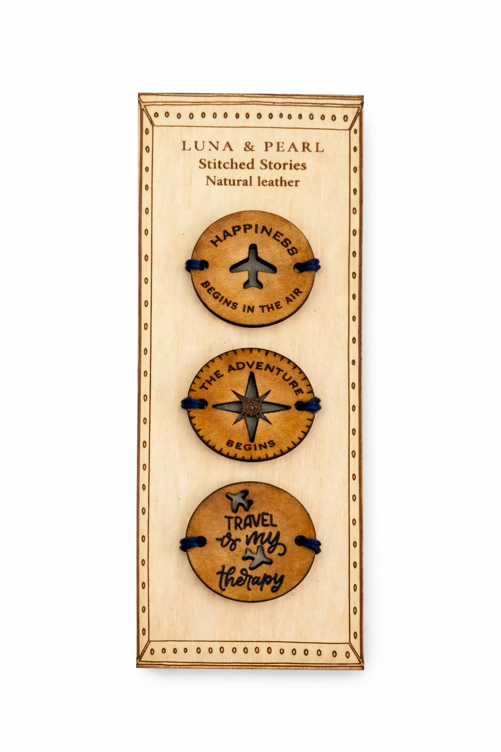 I Love To Travel Leather Tags