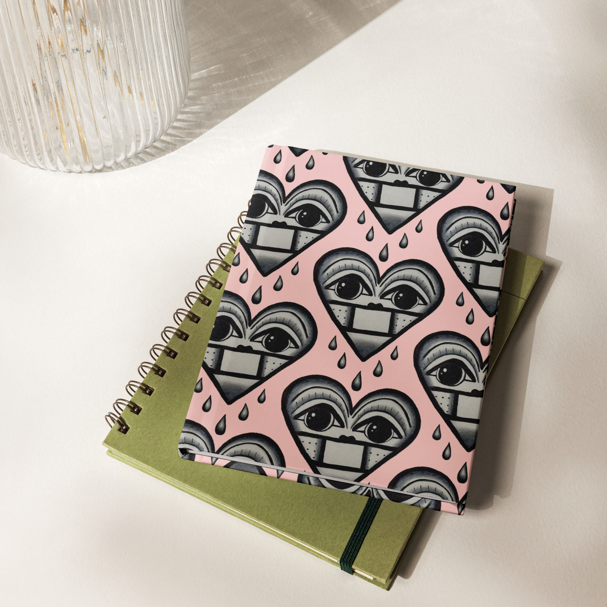 Pink Heart Cry Hardcover journal matte copy