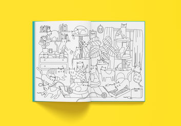 colouring in page, cats