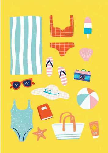 beach illustration, editorial