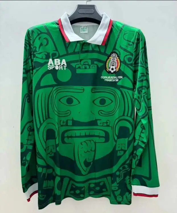 1998 Retro Mexico Home Football Long Sleeve Shirt