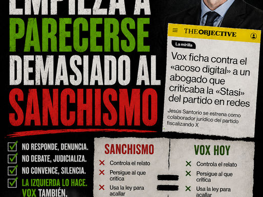 VOX empieza a parecerse demasiado al Sanchismo.