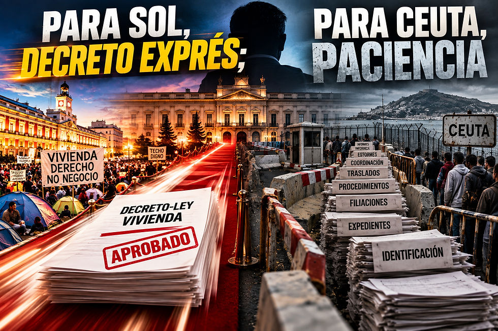 PARA SOL, DECRETO EXPRÉS; PARA CEUTA, PACIENCIA