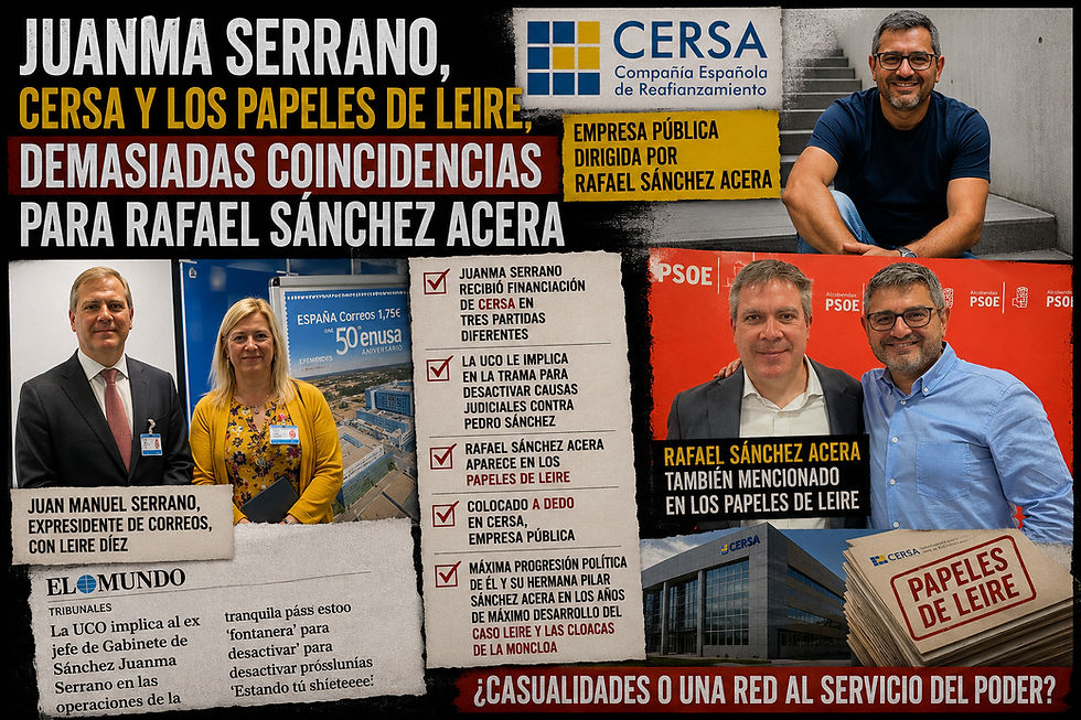 Juanma Serrano, CERSA y los papeles de Leire: demasiadas coincidencias
