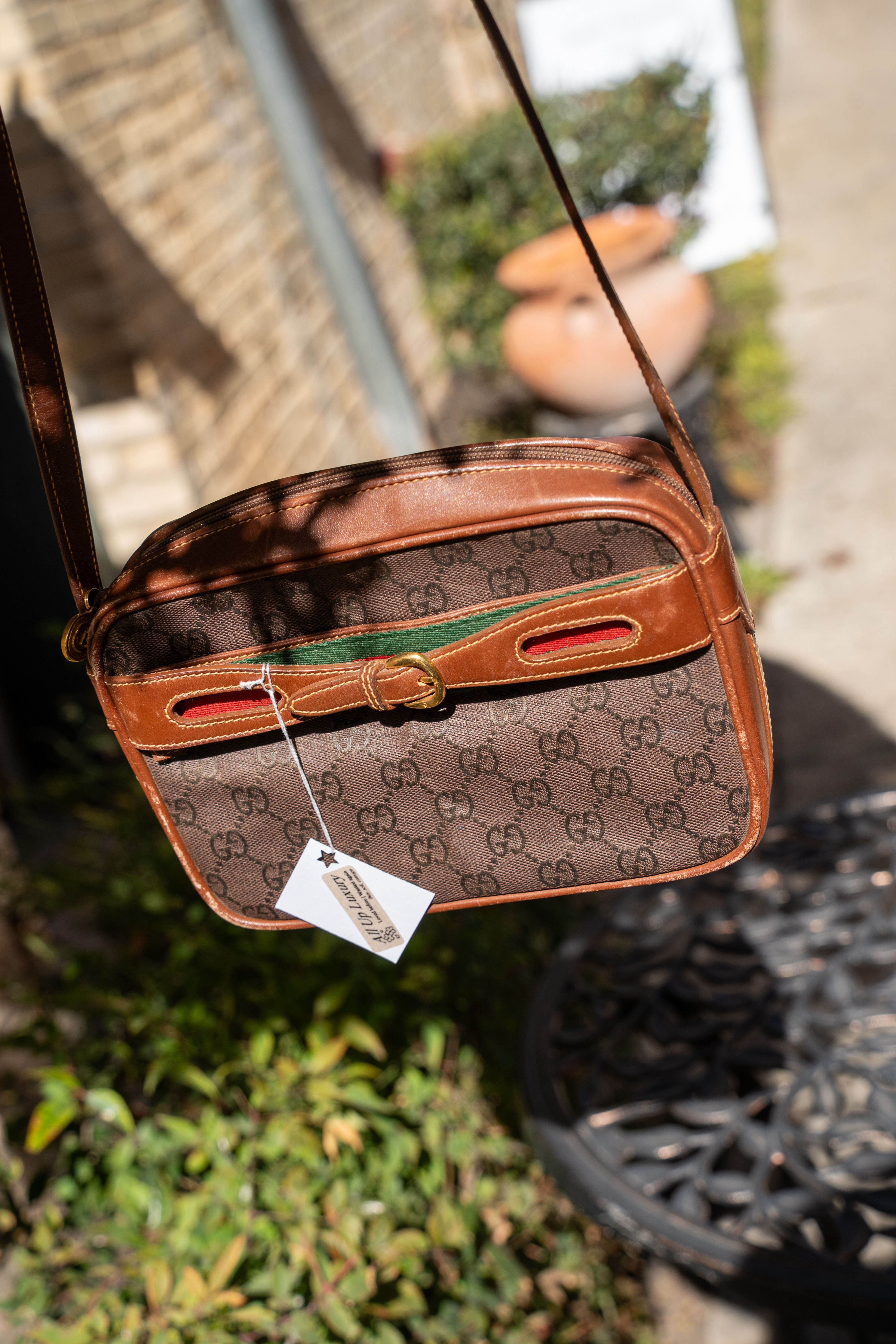 Gucci Brown Ophidia w/red and green