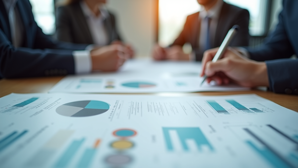 Close-up view of a strategic planning session with charts and notes